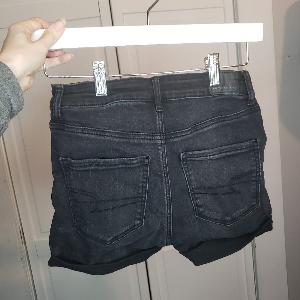 Black American Eagle denim shorts